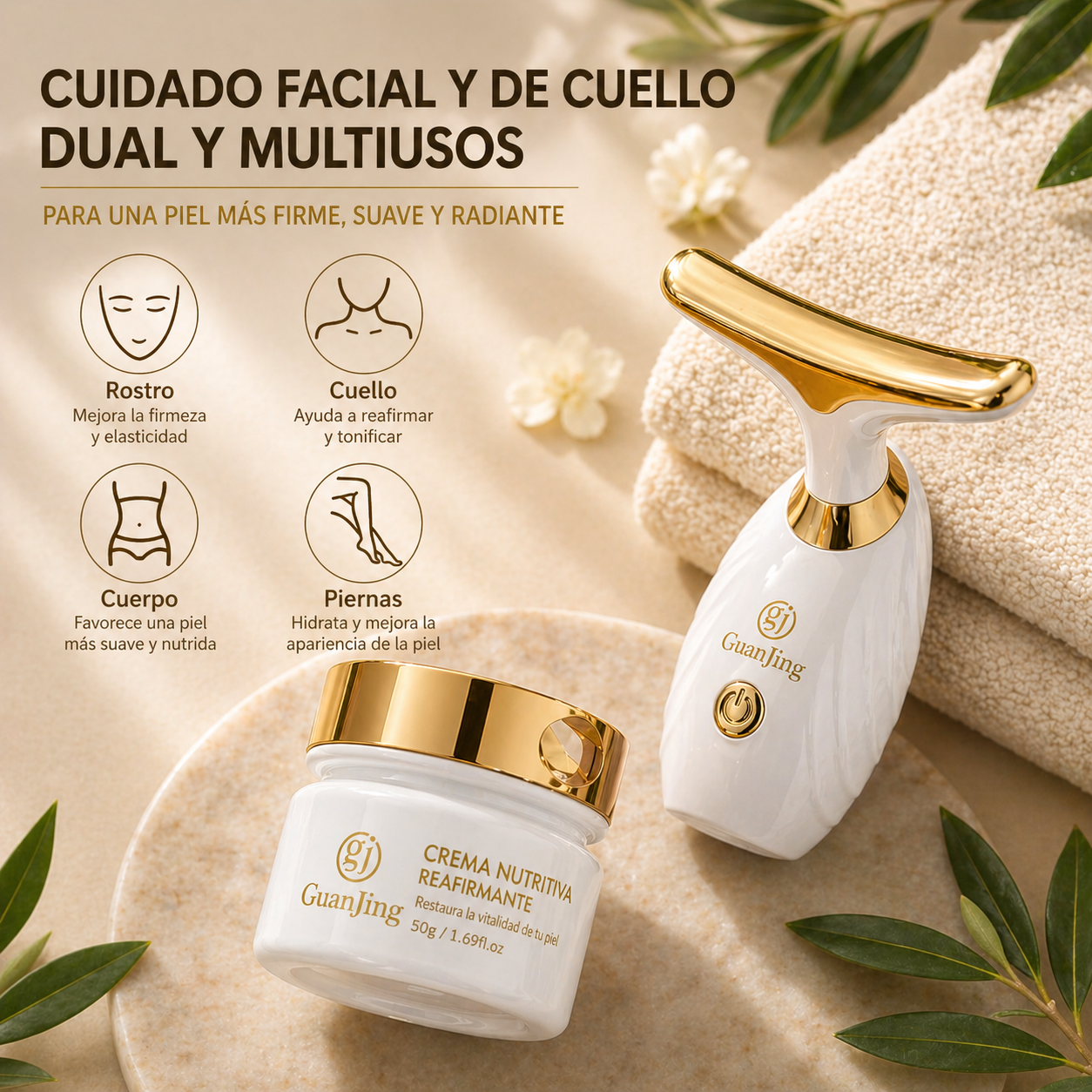 Crema Facial Nutritiva + Masajeador Facial