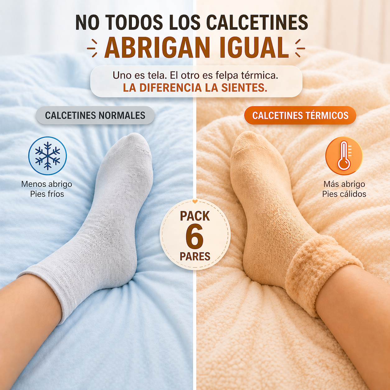 Pack 6 Calcetines Térmicos