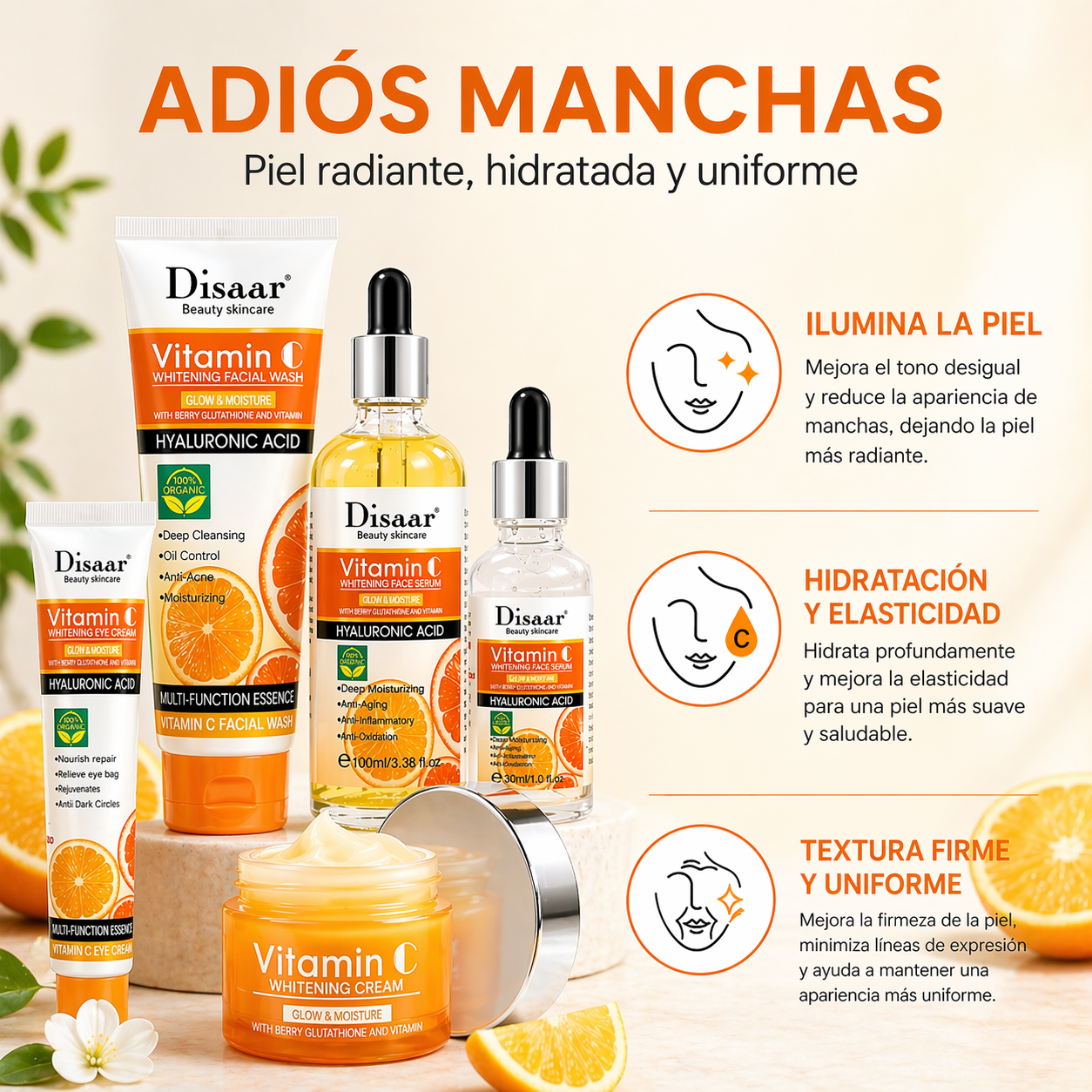Set Facial Vitamina C Disaar 5 Piezas